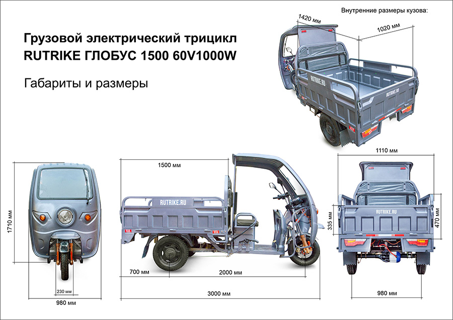 Габариты Rutrike Глобус