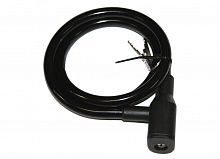 Замок-тросик 10х1500мм, с плоским ключом, черный