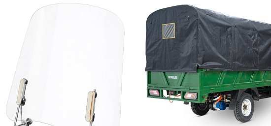 При покупке грузового трицикла — скидка 10% на тенты и ветровое стекло