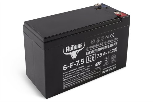 Аккумулятор RuTrike 6-F-7,5 (12V7,5A/H C20)