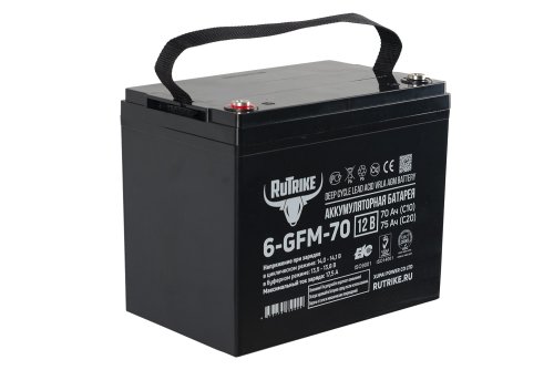 Аккумуляторная батарея Rutrike 6-GFM-70 (12V75A/H C20)