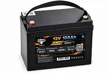 Аккумуляторная батарея литиевая Rutrike LiFePO4 (12V/105Ah/100A BT)