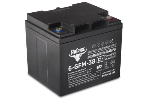 Аккумуляторная батарея RuTrike 6-GFM-38 (12V41A/H C20)